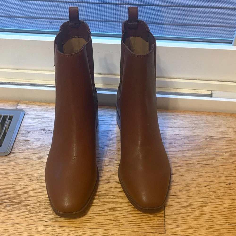 J. Crew Chestnut Leather Ankle Boots - Picture 3 of 5